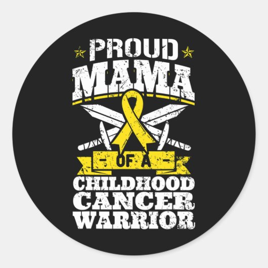 小誇りを持った児がん戦士のママ認識度 ラウンドシール (正面)