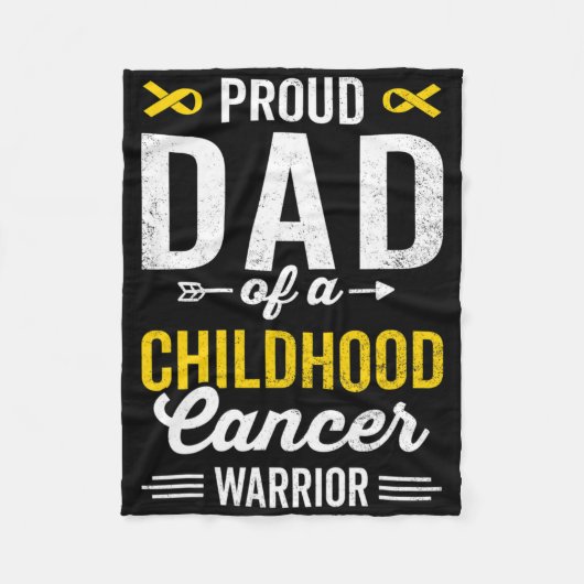 小誇りを持った児がん戦士Aのパパ フリースブランケット (正面)