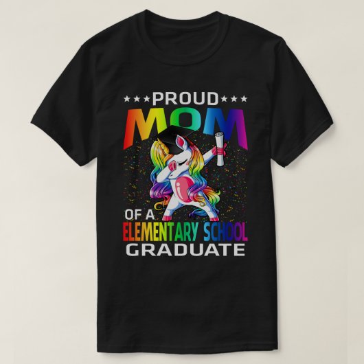 小誇りを持った学院生ユニコーンの母 Tシャツ (デザイン正面)