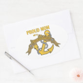 小誇りを持った将校の母 楕円形シール (封筒)