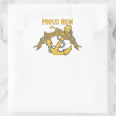 小誇りを持った将校の母 楕円形シール (バッグ)