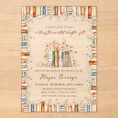 小説のようなラブブックをテーマにしたフローラブライダル アクリル招待状 (正面)