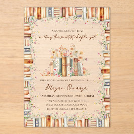 小説のようなラブブックをテーマにしたフローラブライダル アクリル招待状