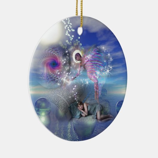 小説は並列の現実の入り口になることができる セラミックオーナメント (右)