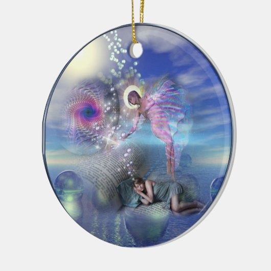 小説は並列の現実の入り口になることができる セラミックオーナメント (左)