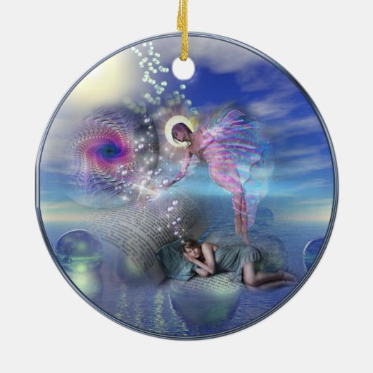 小説は並列の現実の入り口になることができる セラミックオーナメント (裏面)