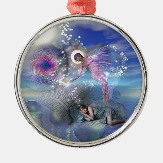 小説は並列の現実の入り口になることができる メタルオーナメント (正面)