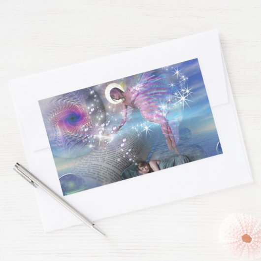 小説は並列の現実の入り口になることができる 長方形シール (封筒)