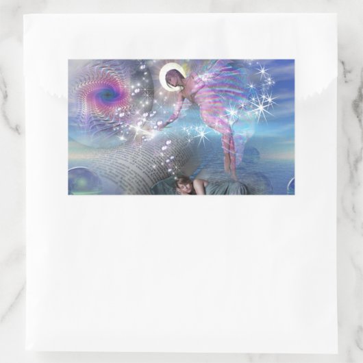 小説は並列の現実の入り口になることができる 長方形シール (バッグ)