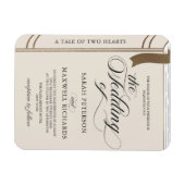 小説エレガント本おとぎ話結婚式招待状 マグネット (横)