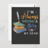 小説家おもしろいストーリーテラー本書の作家 ポストカード (正面/裏面)