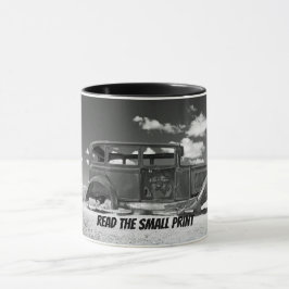 小読プリントさびた古い車のコーヒーマグ マグカップ