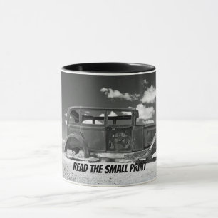 小読プリントさびた古い車のコーヒーマグ マグカップ
