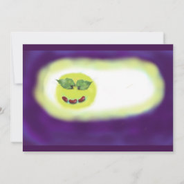 小豆およびブドウの葉の幸せな顔 サンキューカード