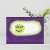 小豆およびブドウの葉の幸せな顔 サンキューカード (スタンド正面)