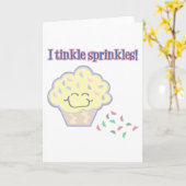 小豆撒きおもしろいカップケーキ カード (黄色い花)