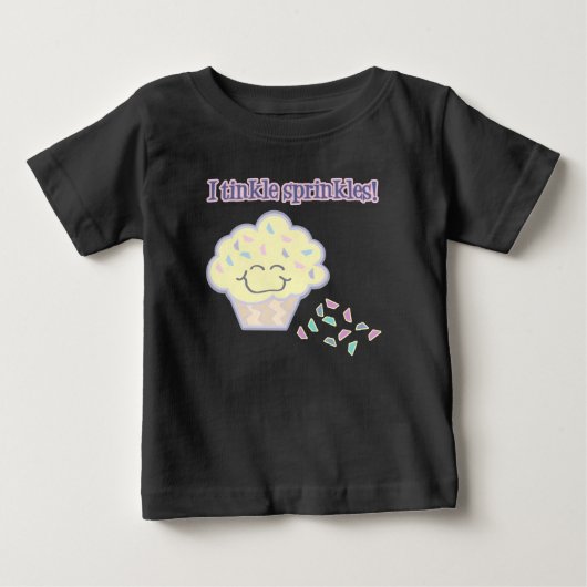 小豆撒きおもしろいカップケーキ ベビーTシャツ (正面)