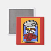 小豆、ご飯を加える、コミカル缶 マグネット (正面/裏面)