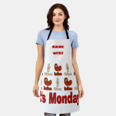 小豆&ライス、デザイン追加文字、エプロン エプロン (着用した状態)