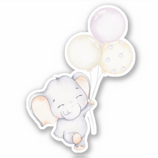 小象かわいい動物シール シール (正面)