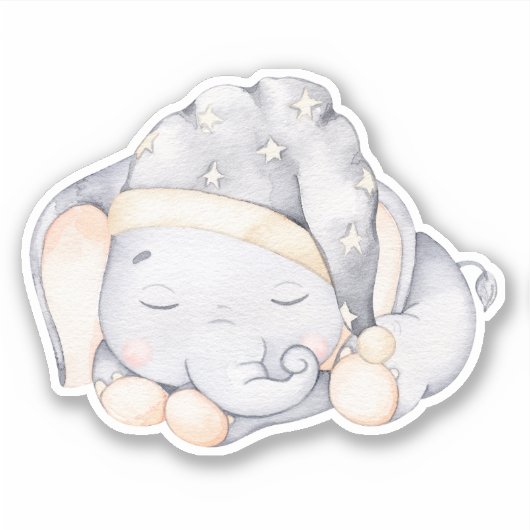 小象かわいい動物シール シール (正面)
