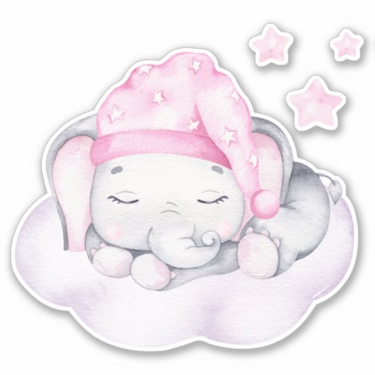 小象かわいい動物シール シール (正面)