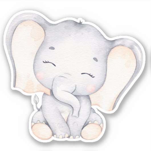 小象かわいい動物シール シール (正面)