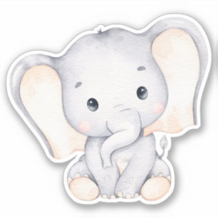 小象かわいい動物シール シール