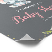 小象のフローラの赤ちゃんシャワー歓迎サイン ポスター (角)