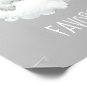 小象の少年 |灰色の赤ちゃんシャワーの好意サイン ポスター (角)