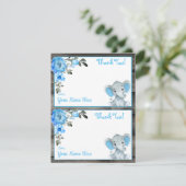 小象ブルー2ページサンキューカード 招待状 (スタンド正面)