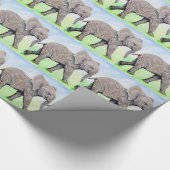 小象絵画の ラッピングペーパー (角)