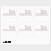 小象{ピンク} |蔵書票 スクエアシール (シート)