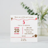 小赤い乗用フードパーティの招待状 セーブザデート (スタンド正面)