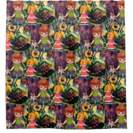 小赤毛紙人形シャワーカーテン シャワーカーテン