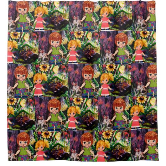 小赤毛紙人形シャワーカーテン シャワーカーテン (正面)