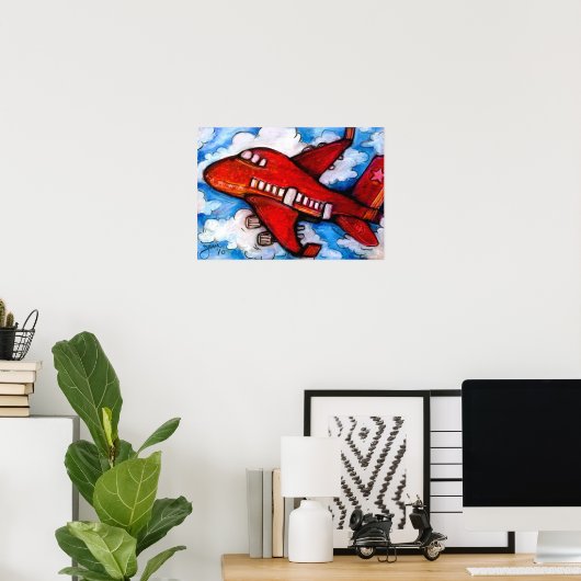 小赤飛行機 ポスター (ホームオフィス)