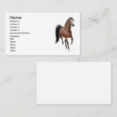 小走りに走る栗毛の馬 名刺 (正面/裏面)