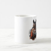 小走りに走る馬の芸術。 私をカスタマイズ コーヒーマグカップ (中央)