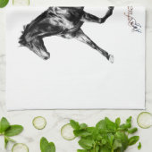 小走りに走る馬 キッチンタオル (折り畳み)