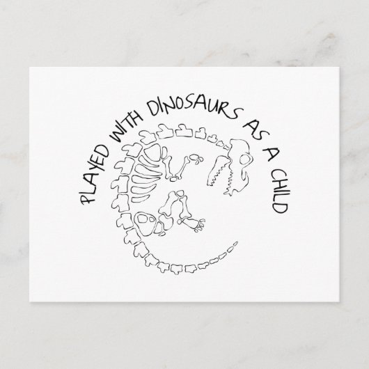 小遊児として恐竜を持つ ポストカード (正面)