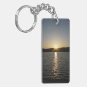 小野田湖の夕日:垂直 キーホルダー (正面左)