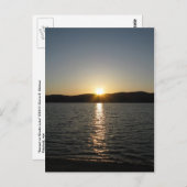 小野田湖の夕日:垂直 ポストカード (正面/裏面)
