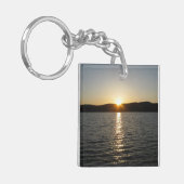 小野田湖の夕日:水平 キーホルダー (正面左)