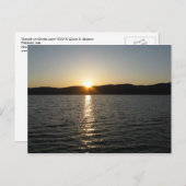 小野田湖の夕日:水平 ポストカード (正面/裏面)