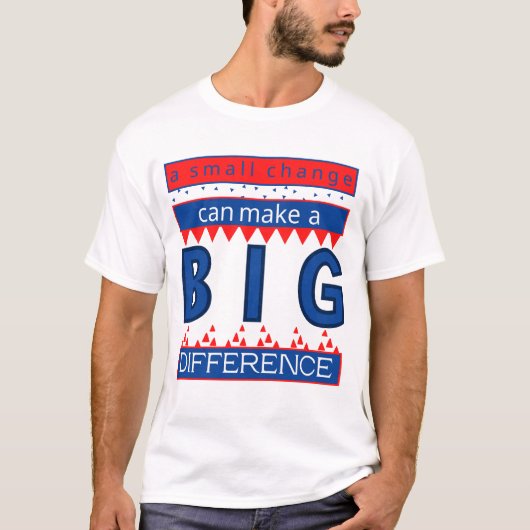 小銭を入れると大きな違いが生ずる Tシャツ (正面)