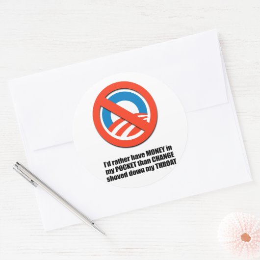 小銭を換えるくらいなら小銭を入れる方がましだ ラウンドシール (封筒)