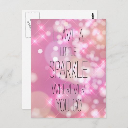 小離れさな輝き – ピンクの感動的引用文 ポストカード (正面/裏面)