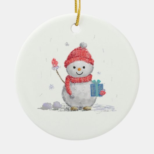 小雪だるま セラミックオーナメント (正面)