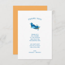 小飛行機の赤ちゃんシャワーありがとう サンキューカード